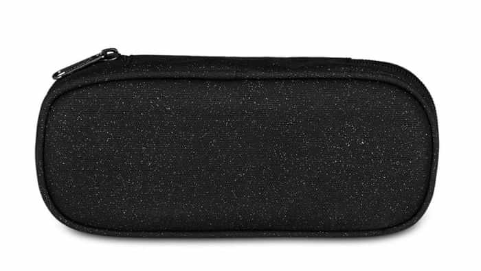 Astuccio scuola Invicta Lip Shine nero glitterato bustina ovale - foto 2