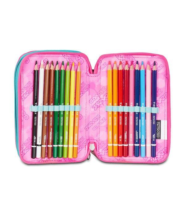 Astuccio Seven 3 Zip – Glow Love con 45 Accessori Scuola.