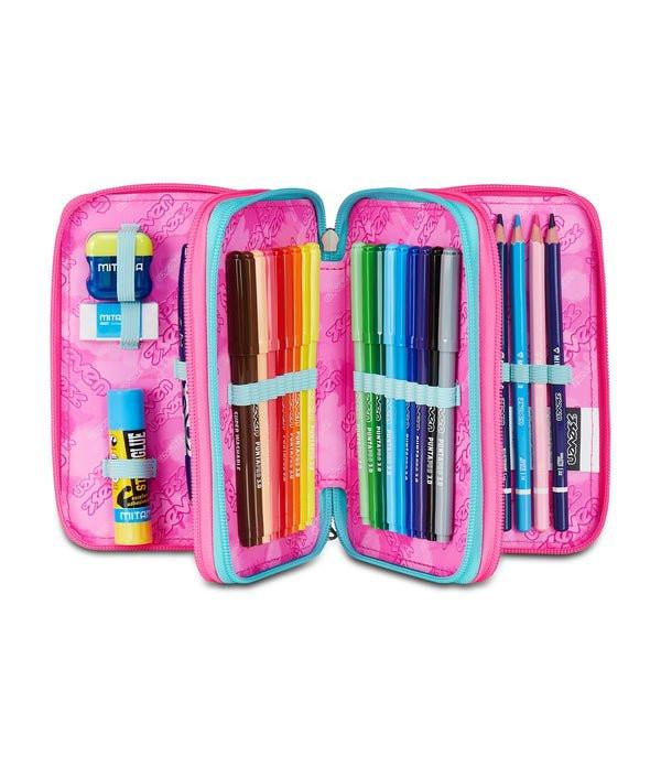 Astuccio Seven 3 Zip – Glow Love con 45 Accessori Scuola.