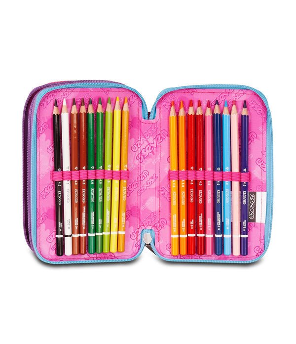 Astuccio Seven 3 Zip – Sprint Paint Girl con 45 Accessori - Quiscuola.it – Zaini, Astucci e Diari Scuola