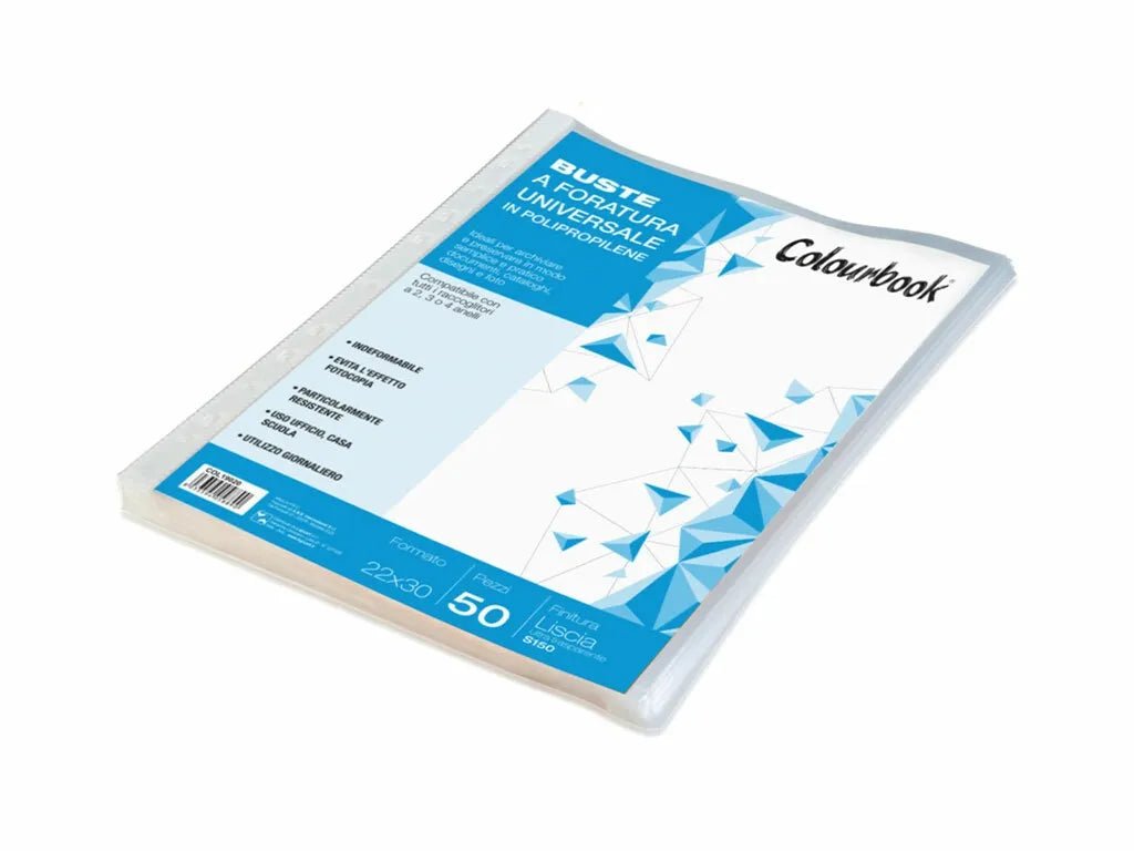 Buste Forate Colourbook 22x30 – Colorate, Resistenti e Perfette per l’Archiviazione - Quiscuola
