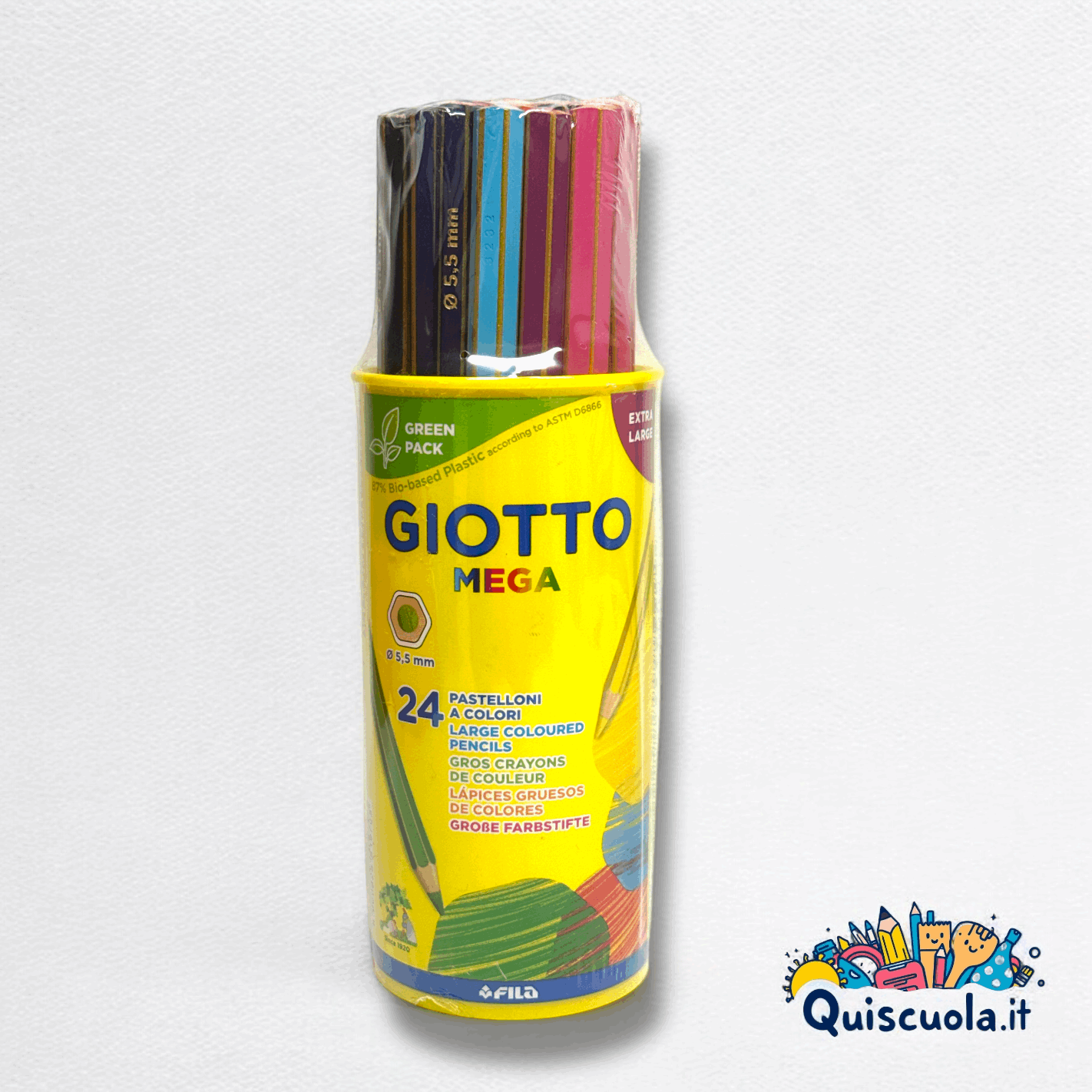 Pastelli Giotto Mega – Set da 12 e 24 Pezzi con Colori Vivaci - Quiscuola