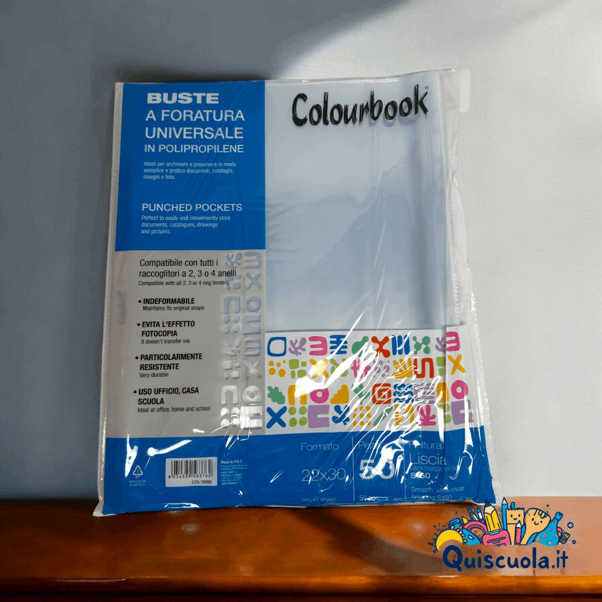 Buste Forate Colourbook 22x30 – Colorate, Resistenti e Perfette per l’Archiviazione - Quiscuola