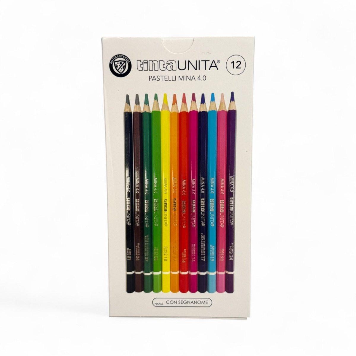 Colori a Pastello Tinta Unita 4 mm Set 12 Pezzi.