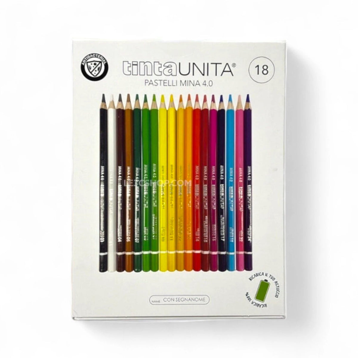 Colori Pastelli Tinta Unita 4 mm – Set 18 Pezzi con Segnanome - Quiscuola.it – Zaini, Astucci e Diari Scuola