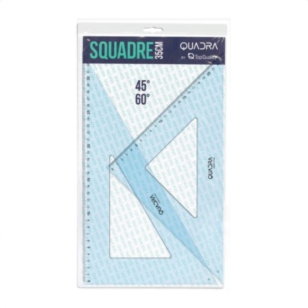 Coppia di squadre Quiscuola.it – Zaini, Astucci e Diari Scuola da 35 cm in plastica trasparente per disegno tecnico