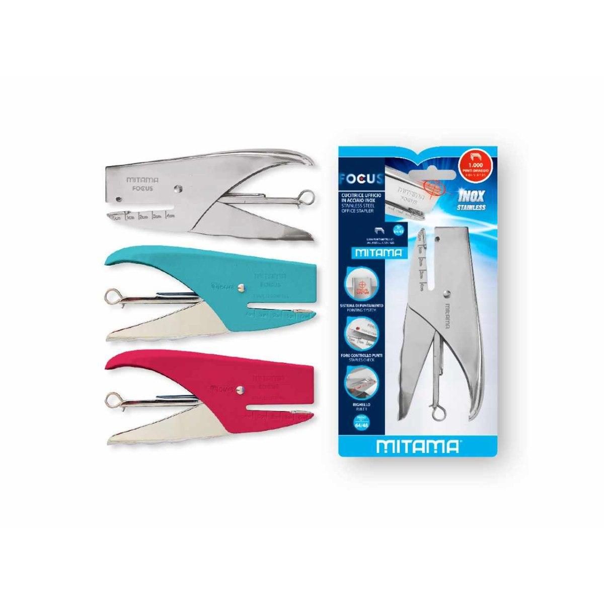Cucitrice Focus Color Mitama 64/48 disponibile in blu nero argento verde