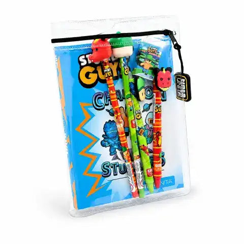 Diario Tinta Unita Stumble Guys celeste con cover in PVC e accessori coordinati