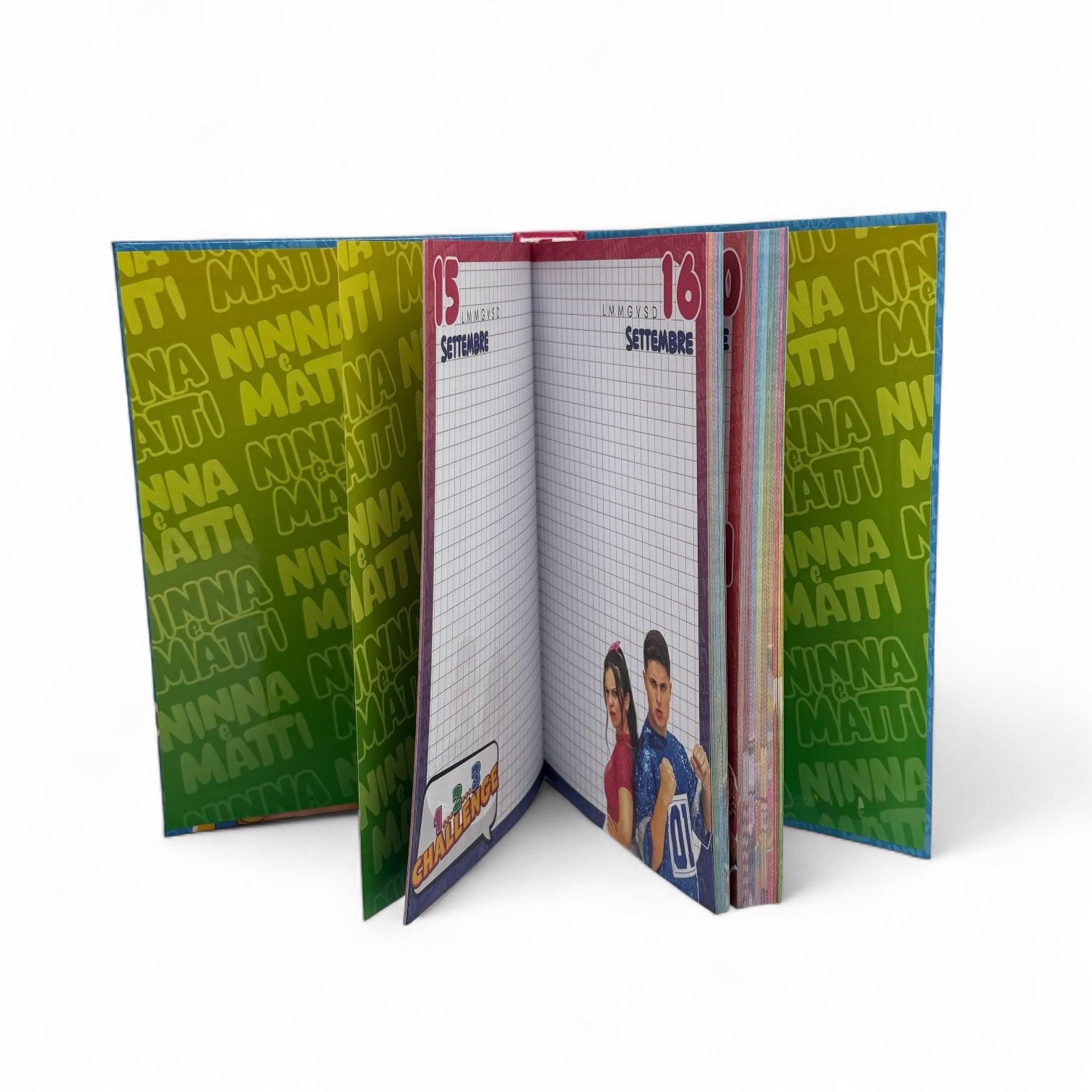 Diario scolastico Ninna e Matti 2025/2026 12 mesi a colori.