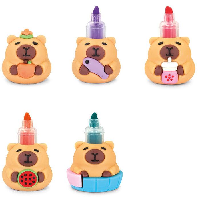 Mini evidenziatori Be-Cappy colorati, perfetti per ufficio e scuola con design compatto e funzionale.