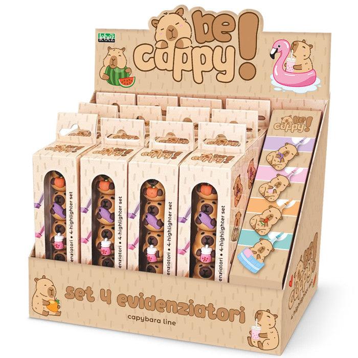 Mini evidenziatori Be-Cappy colorati, perfetti per ufficio e scuola con design compatto e funzionale.