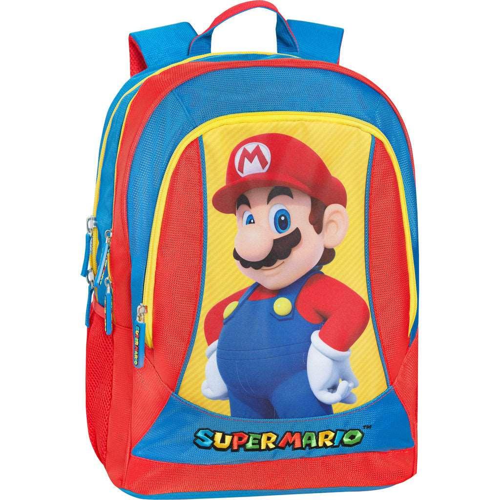 Zaino Trolley Staccabile Super Mario - Blu/Rosso/Giallo - Pratico e Spazioso.