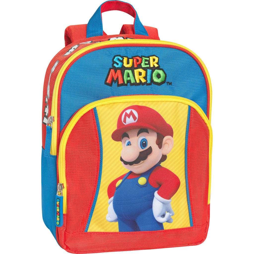 Zaino Asilo Super Mario Blu/Rosso/Giallo - Ufficiale e Comodo per Bambini - Quiscuola