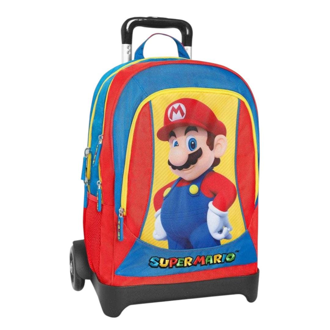 Zaino Trolley Staccabile Super Mario - Blu/Rosso/Giallo - Pratico e Spazioso.