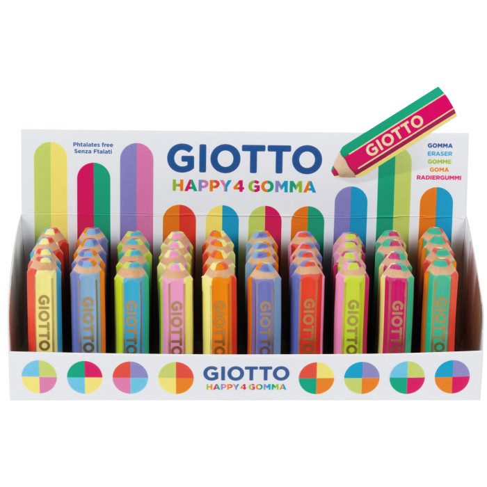Gomma a forma di matita Giotto Happy4 colori assortiti - foto 2