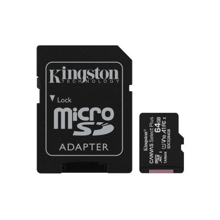 Scheda microSDXC Kingston Canvas Select Plus + Adattatore – 64GB e 128GB -256GB Quiscuola