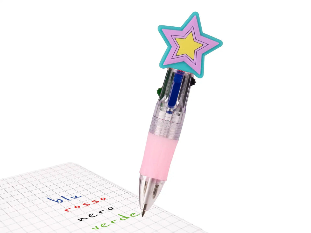 Mini Penna Multicolore Bambini Star 4 Colori – Fantasie Assortite - Quiscuola.it – Zaini, Astucci e Diari Scuola
