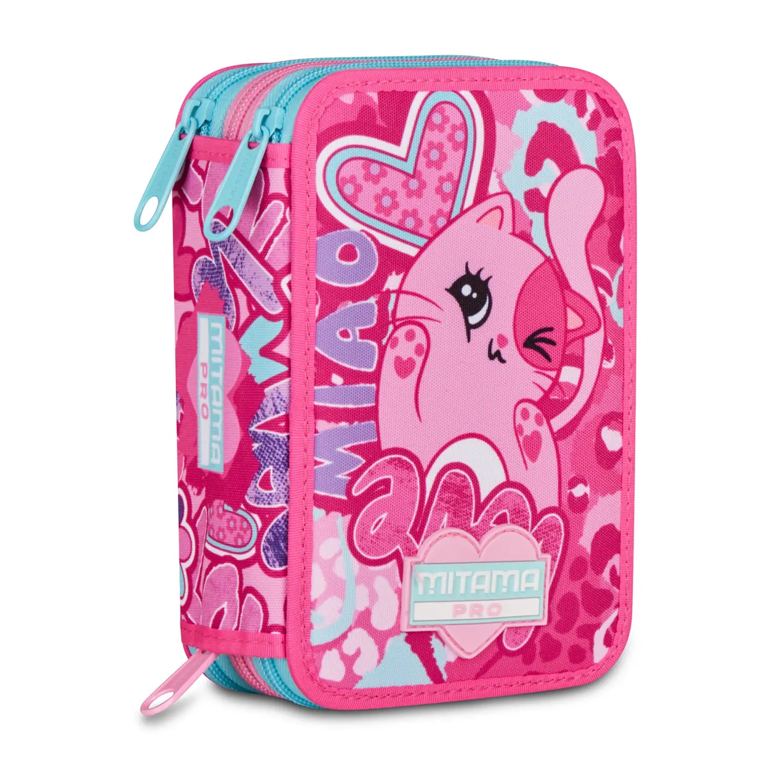 Astuccio scuola Mitama 3 scomparti completo 47 pezzi cutiecat