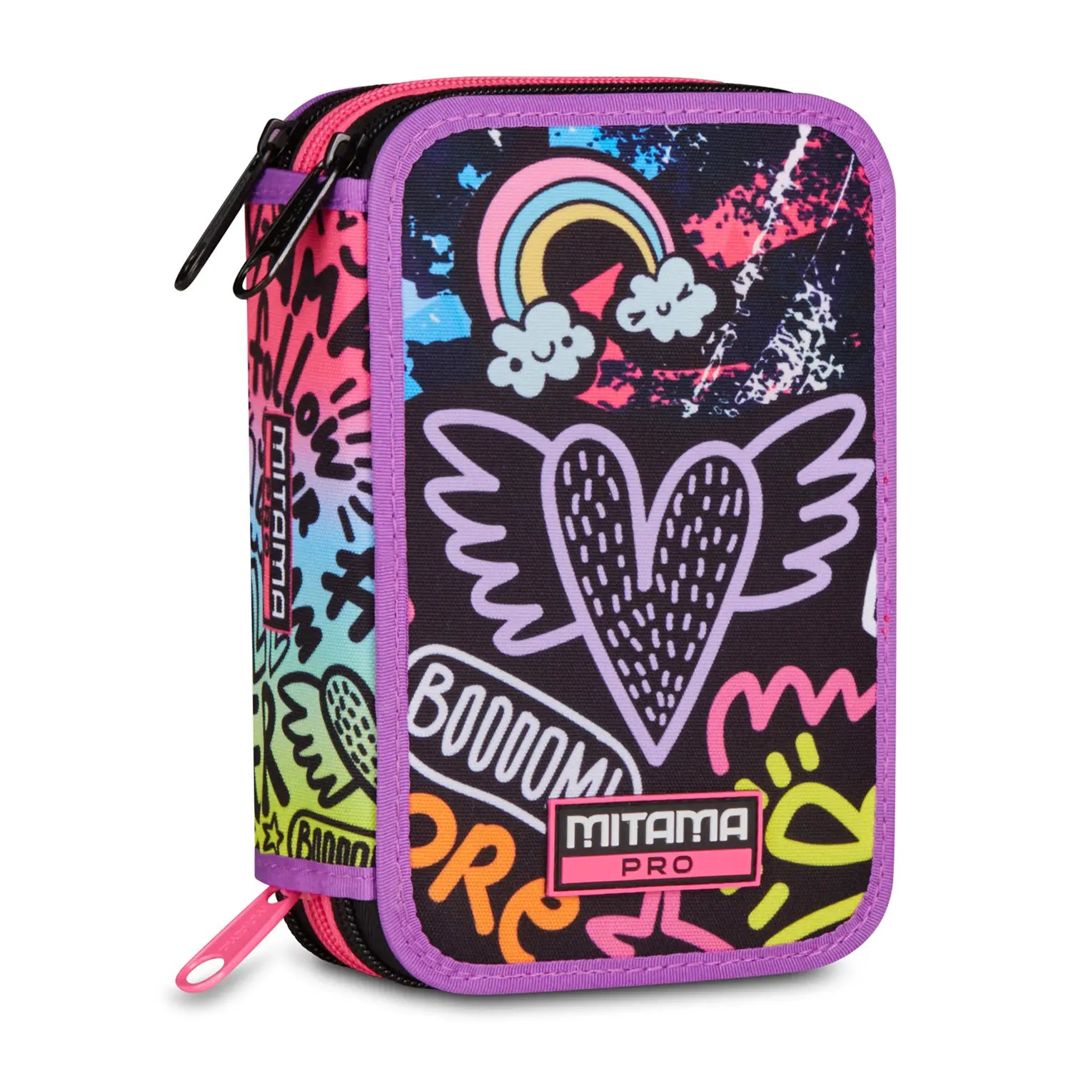 Astuccio scuola Mitama 3 scomparti completo 47 pezzi lovetbeat