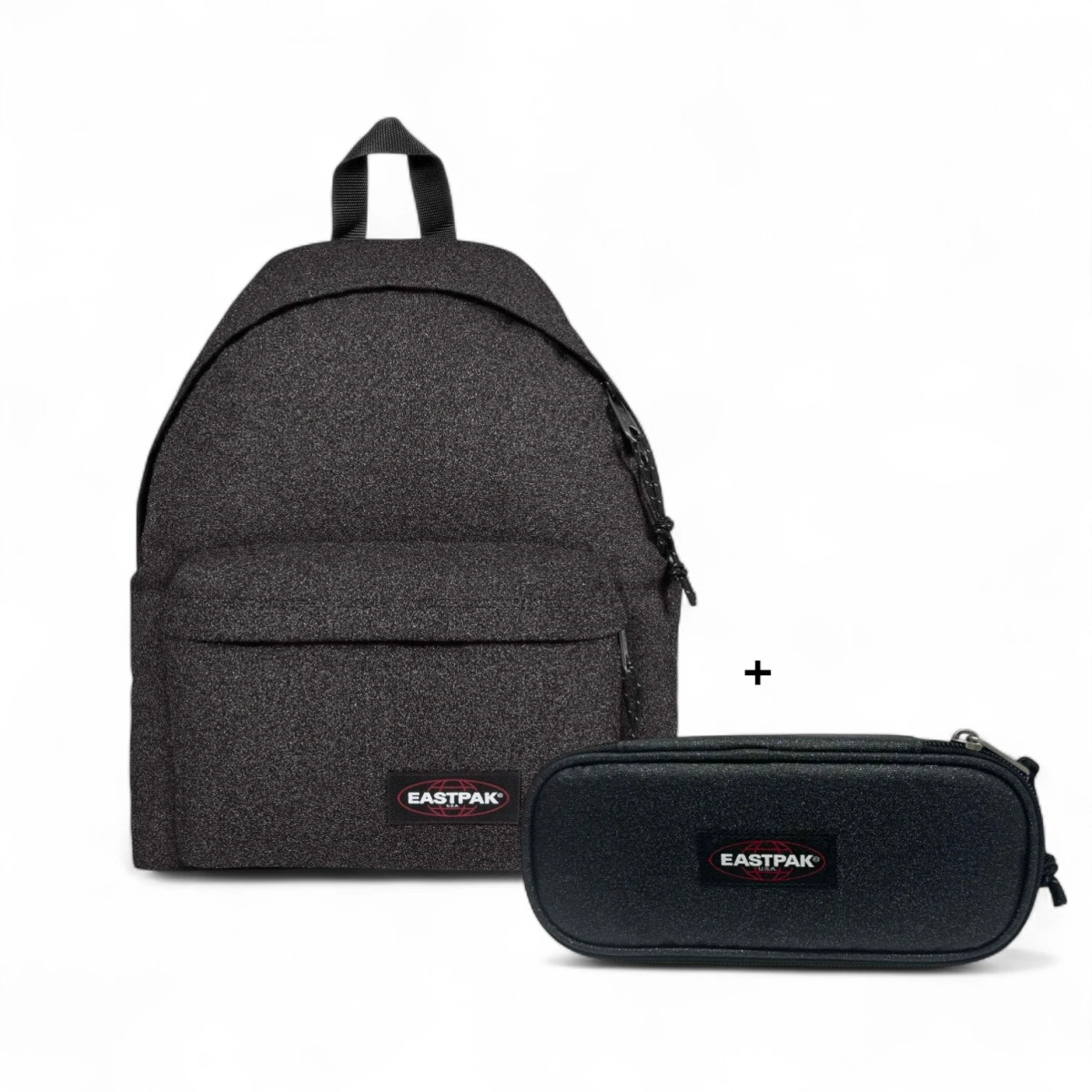Pacchetto Eastpak Sparkly – Zaino Glitter Nero + Astuccio Coordinato - Quiscuola.it – Zaini, Astucci e Diari Scuola