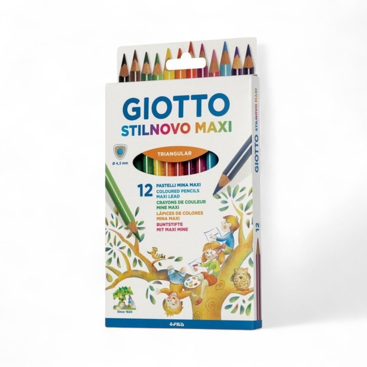 Pastelli Giotto Stilnovo Maxi – Confezione 12 Colori - Quiscuola.it – Zaini, Astucci e Diari Scuola
