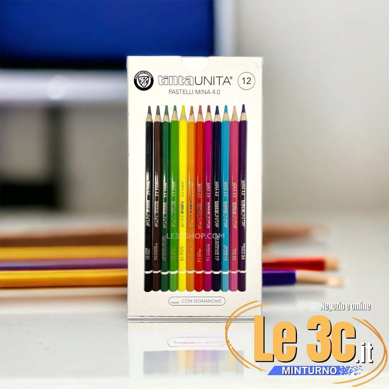 Colori a Pastello Tinta Unita Punta da 4 mm - Confezione da 12 pz - Quiscuola