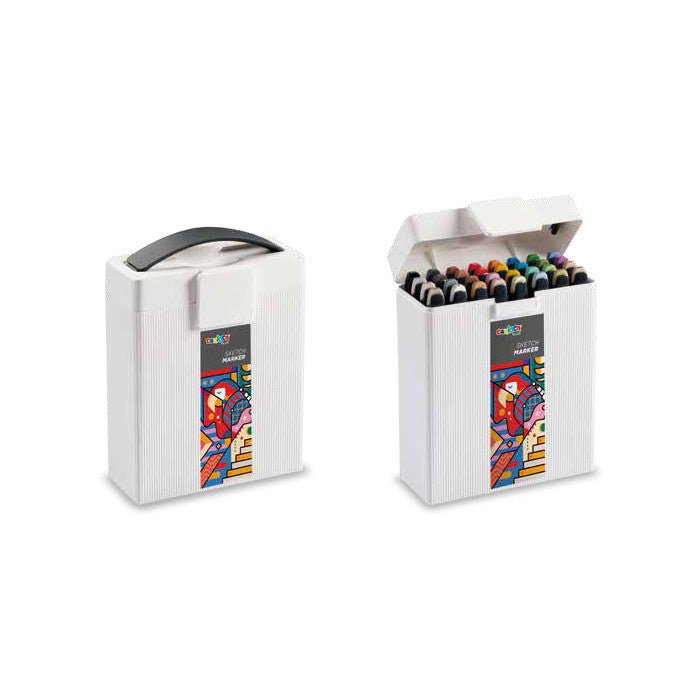 Pennarelli Doppia Punta Sketch Marker – Set 32 Colori Carioca Plus - Quiscuola