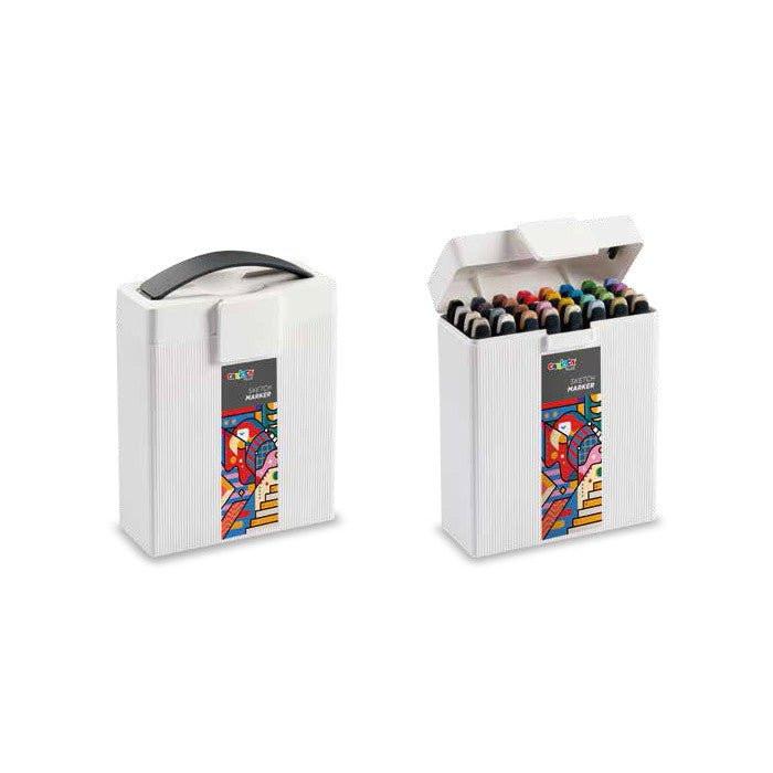 Pennarelli Doppia Punta Sketch Marker – Set 32 Colori Carioca Plus.