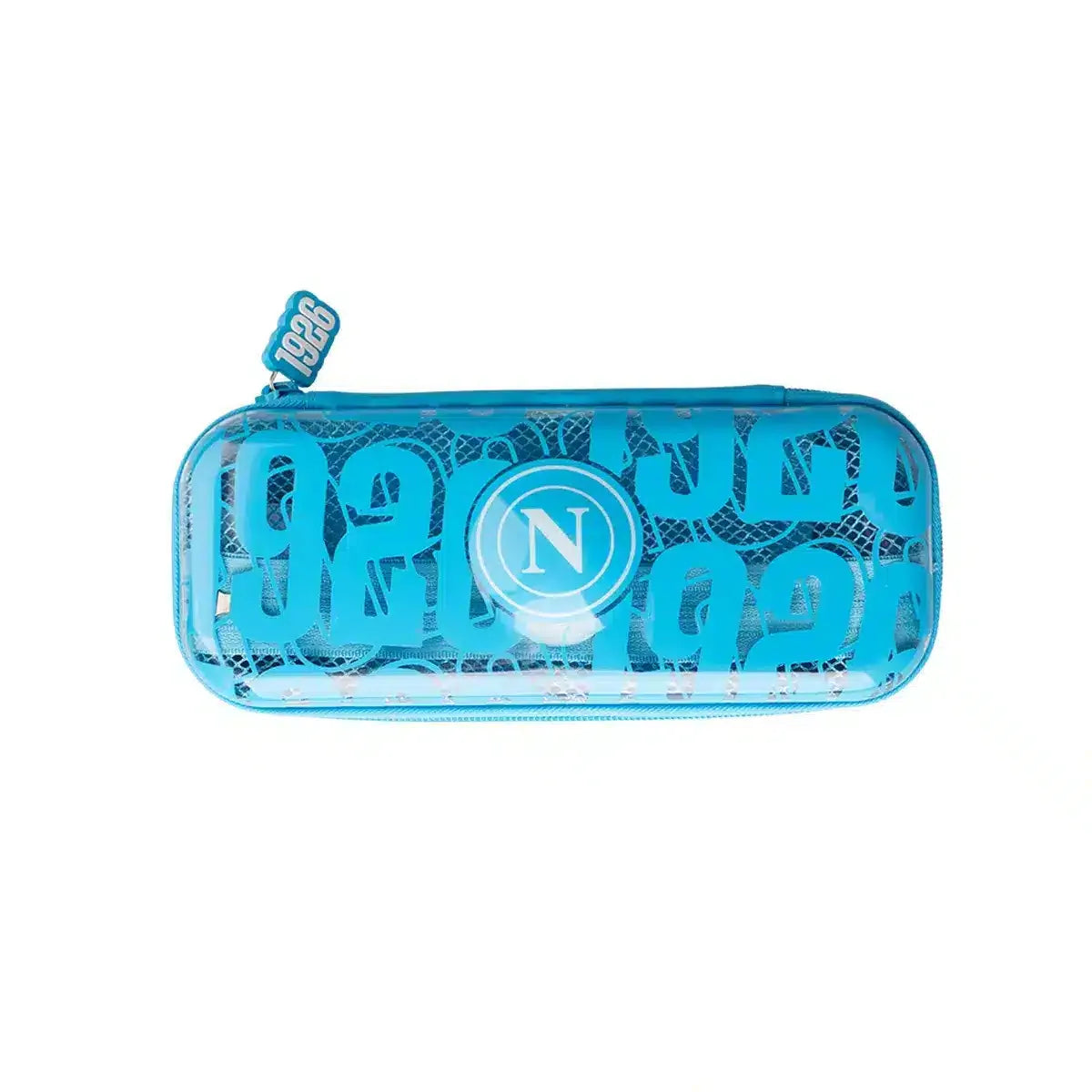 Portapenne rigido SSC Napoli in blu scuro e celeste con logo 1926 - Celeste - foto 2