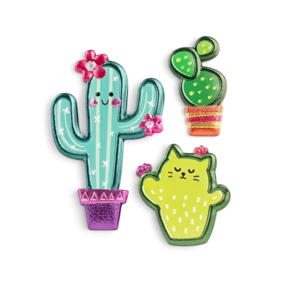 Quiscuola.it – Zaini, Astucci e Diari Scuola 3D cactus stickers with cute faces and vibrant colours for decoration