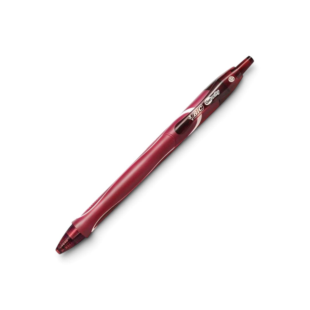 Quiscuola.it – Zaini, Astucci e Diari Scuola BIC Gelocity Quick Dry retractable gel pen in dark red with rubber grip