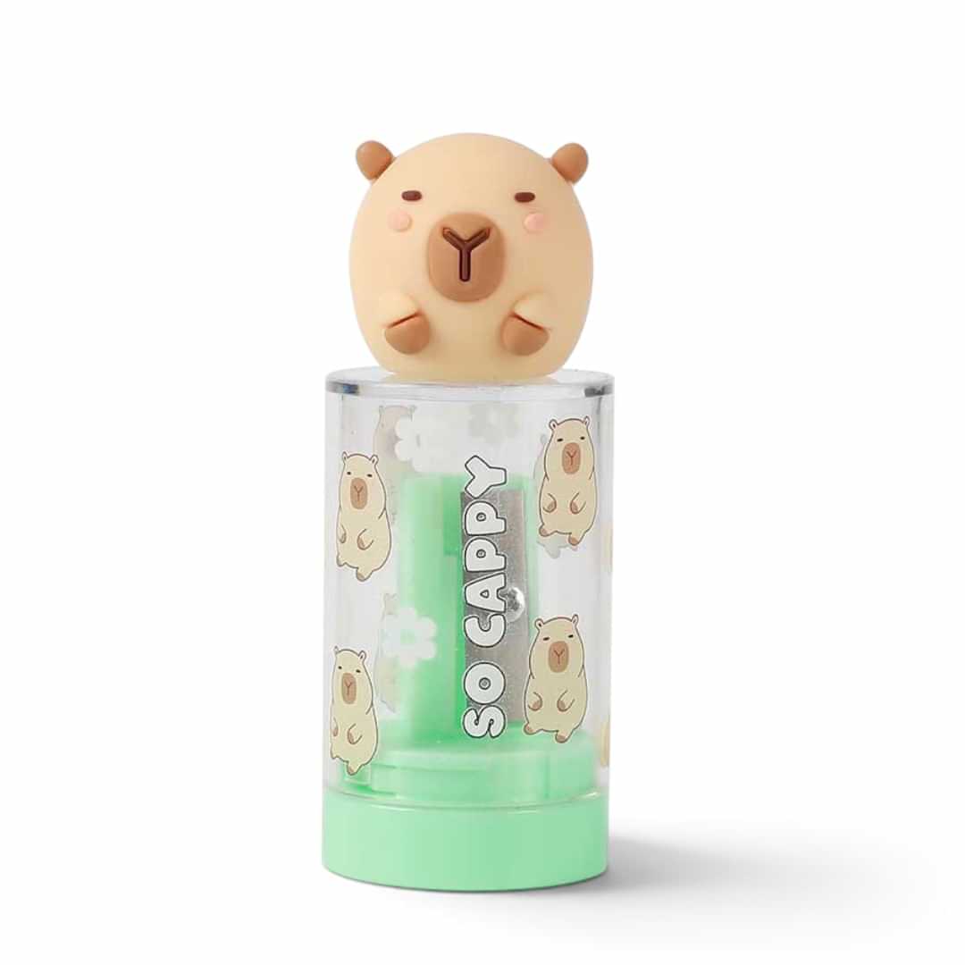 Quiscuola.it – Zaini, Astucci e Diari Scuola Capybara pencil sharpener with clear canister and cute animal graphics