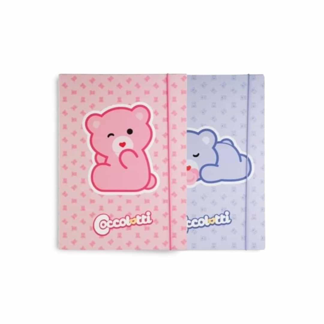 Quiscuola.it – Zaini, Astucci e Diari Scuola A4 ring binders featuring pink and lilac Coccolotti bear designs