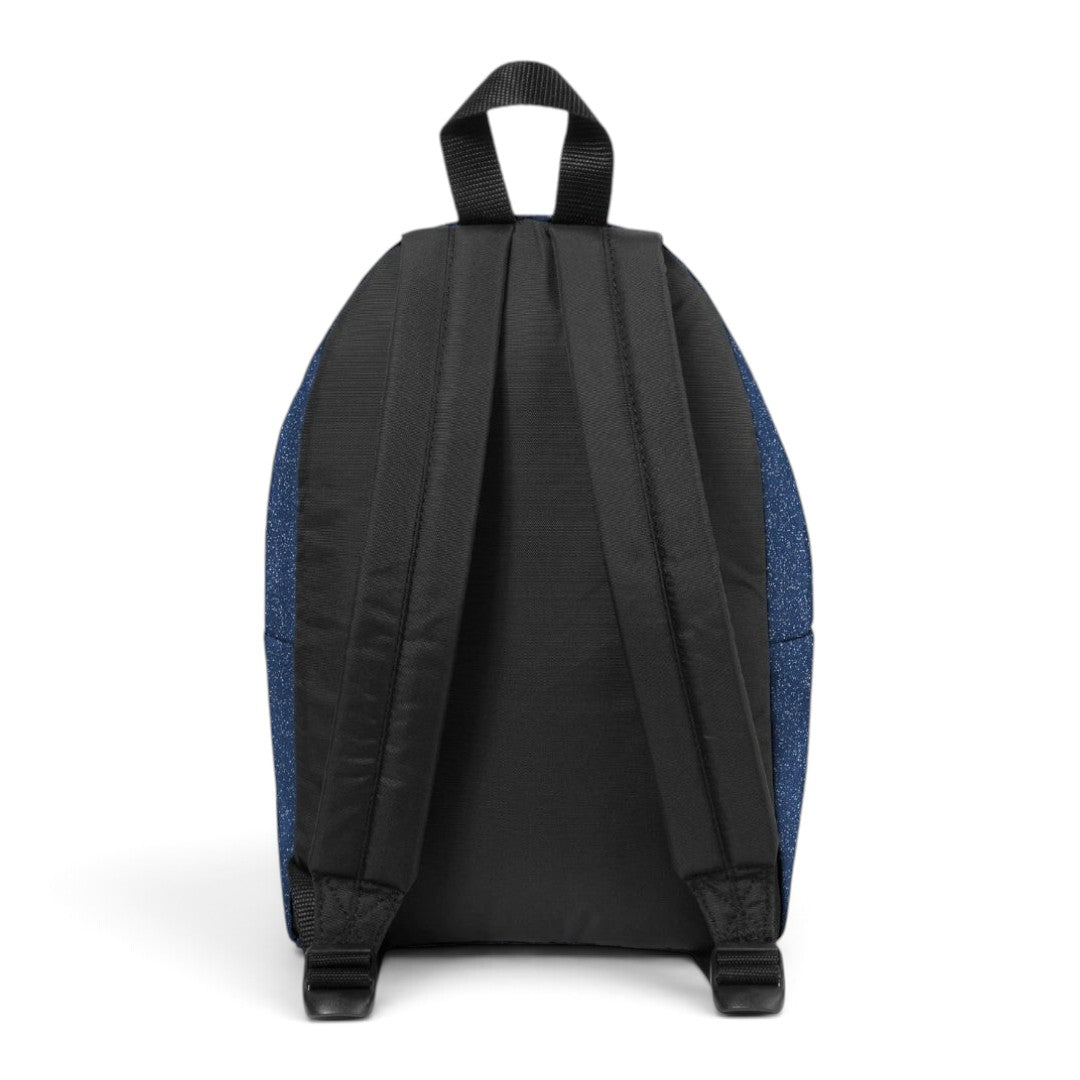 Back view of Quiscuola.it – Zaini, Astucci e Diari Scuola Eastpak Orbit Spark Charged mini backpack in glittery blue