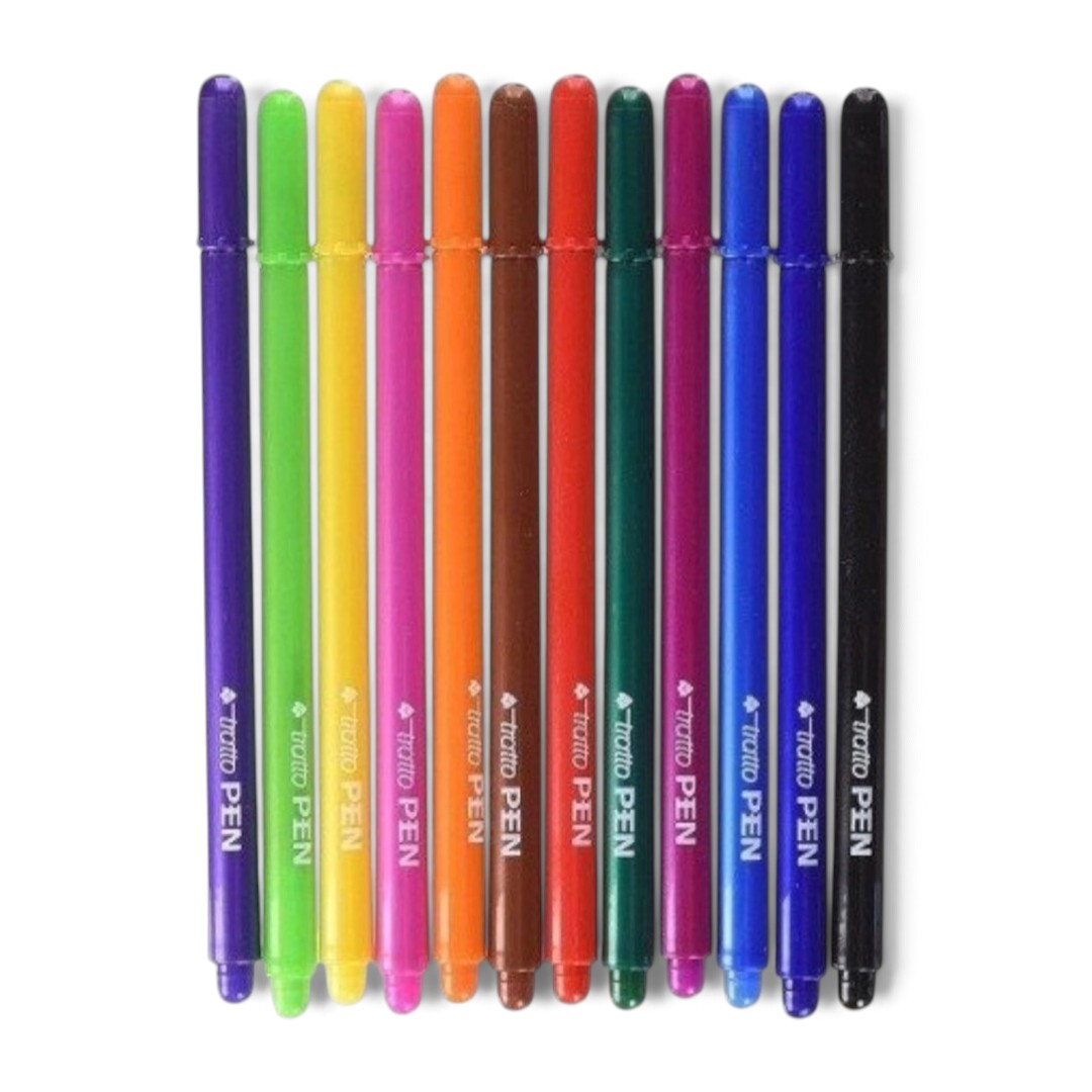 Quiscuola.it – Zaini, Astucci e Diari Scuola set of twelve multi-colored Fila Tratto Pens with 0.5mm synthetic tips