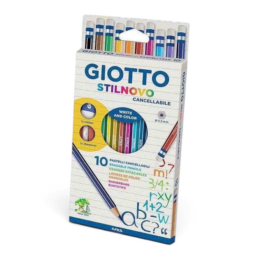 Quiscuola.it – Zaini, Astucci e Diari Scuola Giotto Stilnovo erasable colored pencils set with 12 vibrant shades