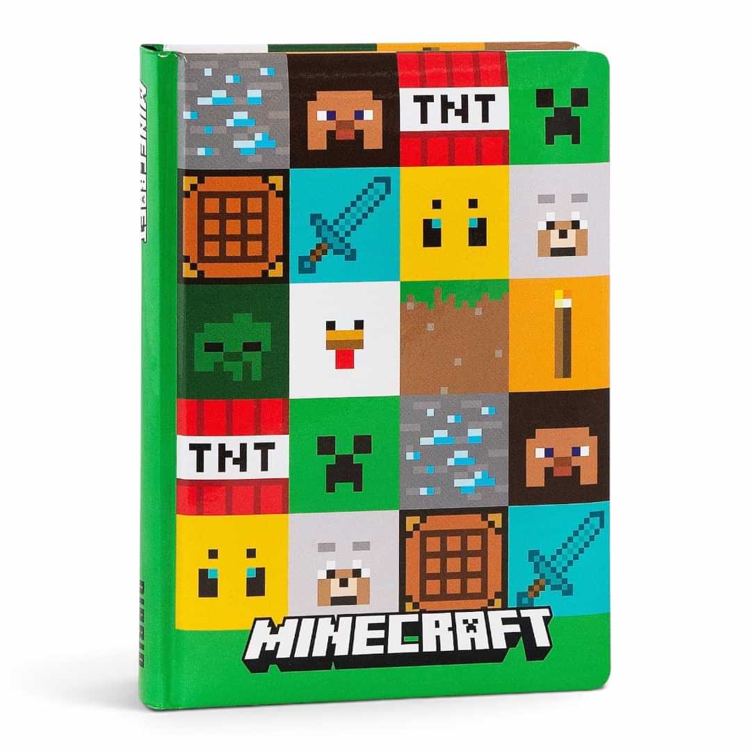 Quiscuola.it – Zaini, Astucci e Diari Scuola Minecraft undated 12-month planner with colorful pixel art icons