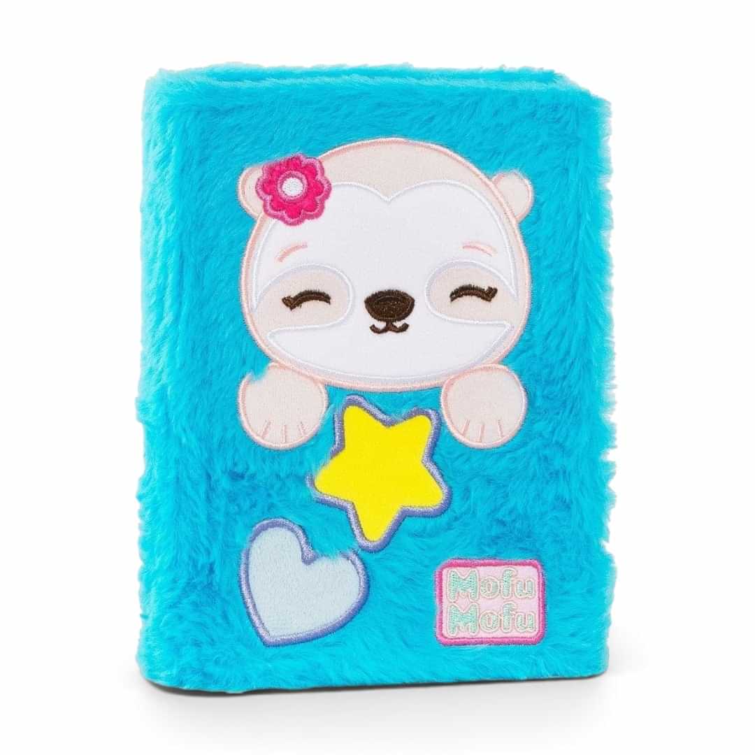 Quiscuola.it – Zaini, Astucci e Diari Scuola Mofu Mofu 12-month daily planner with bright blue plush cover and bear