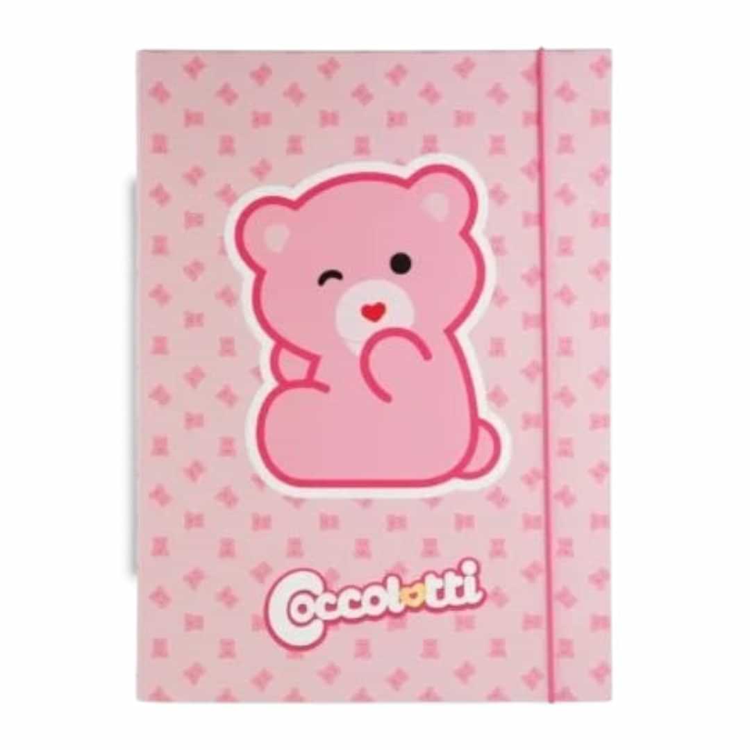 Quiscuola.it – Zaini, Astucci e Diari Scuola A4 ring binder in pink with a cute Coccolotti bear character design
