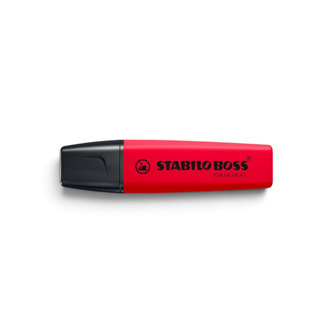 Quiscuola.it – Zaini, Astucci e Diari Scuola Stabilo Boss red highlighter with chisel tip on white background