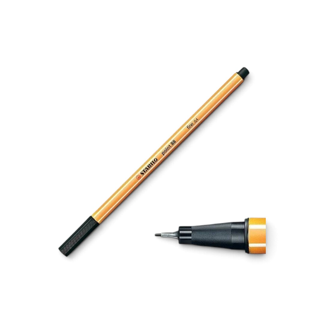 Quiscuola.it – Zaini, Astucci e Diari Scuola STABILO Point 88 fineliner with orange hexagonal barrel and black cap