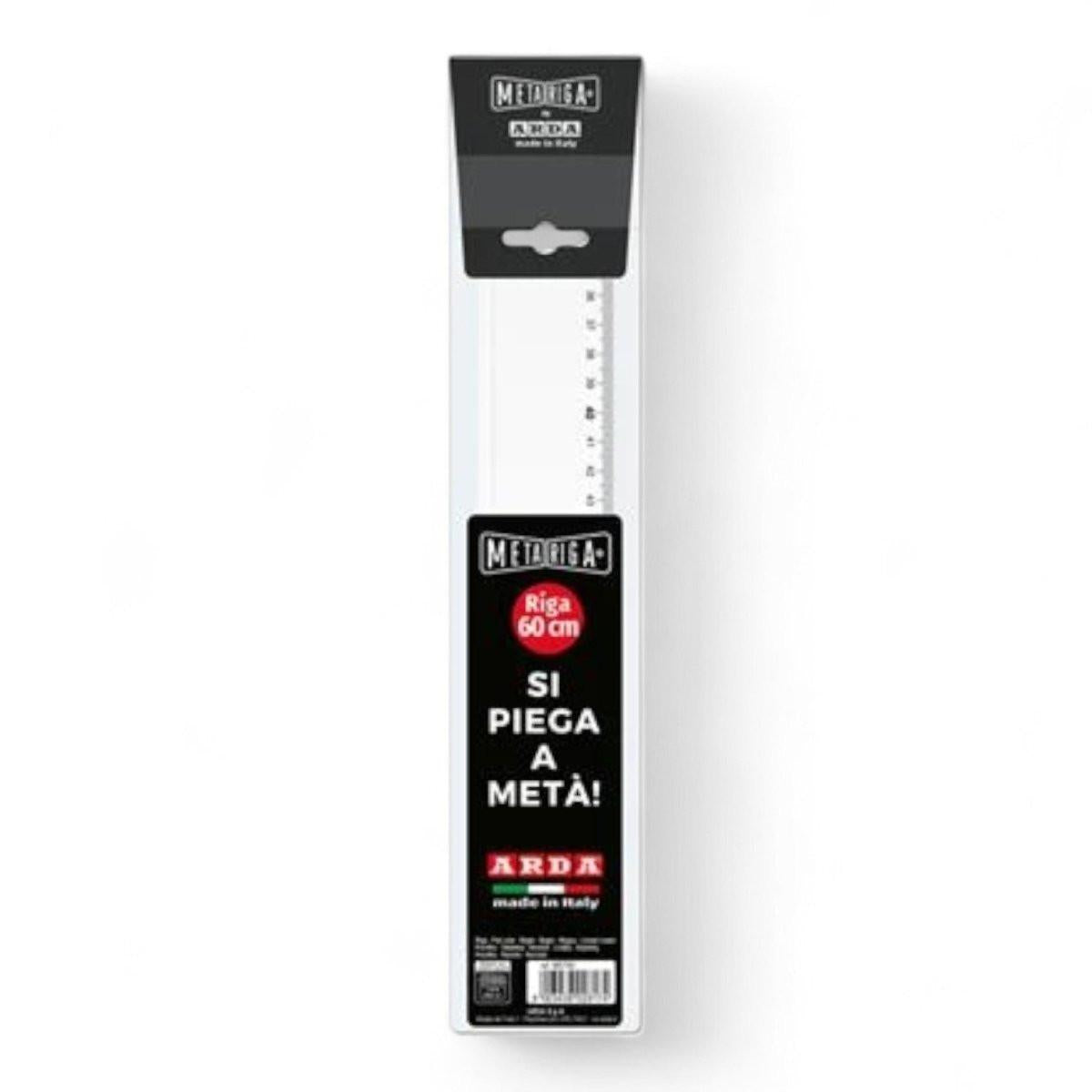 Riga Pieghevole Metariga 60 cm in Plastica con Astuccio.