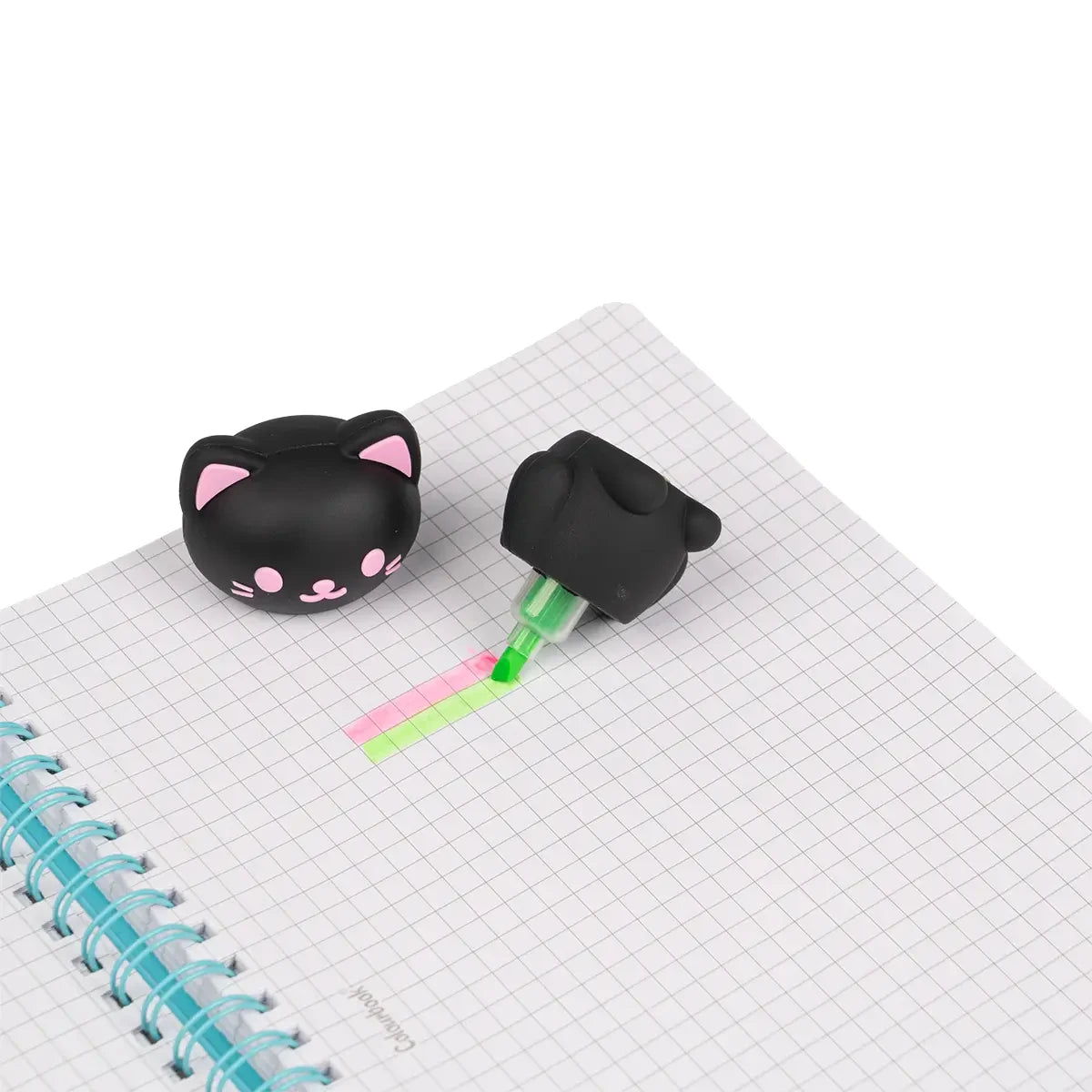 Set 3 evidenziatori PAW Light a forma di animaletti Gatto nero Panda Orsetto - foto 4