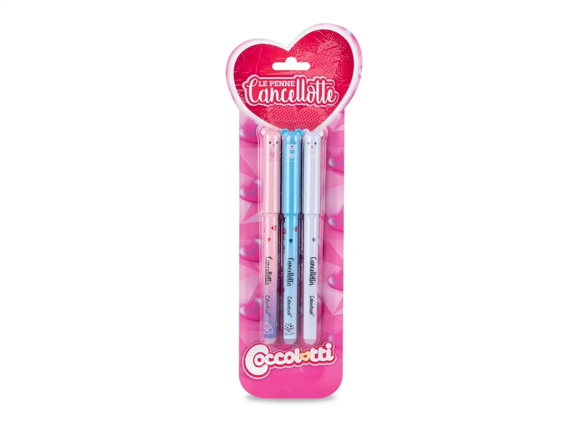 5. Cancellotte Colourbook — Set 3 Penne Cancellotte Coccolotti Gel Cancellabili