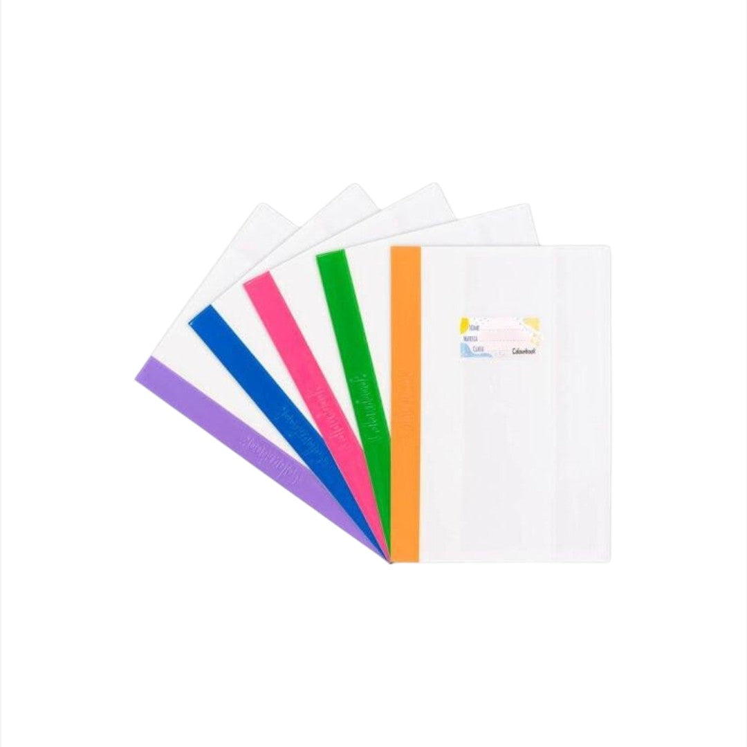 Set di copriquaderni trasparenti, protezione perfetta per i tuoi quaderni colorati e scolastici.