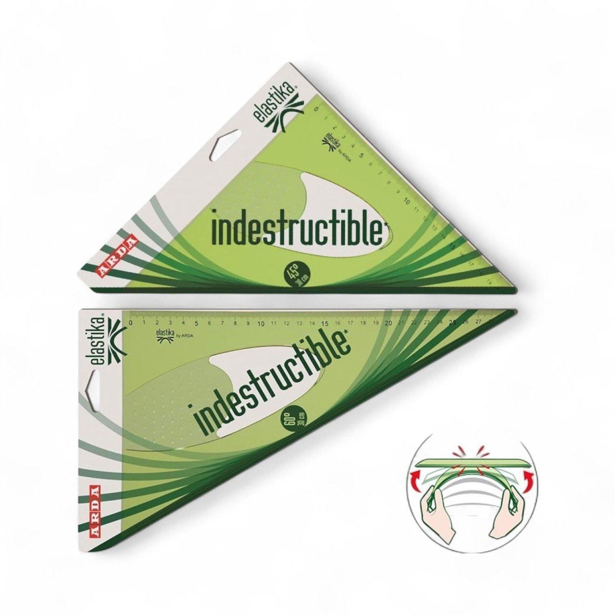 Squadra Arda Elastika 30 cm 45° o 60/30° – Trasparente Verde.