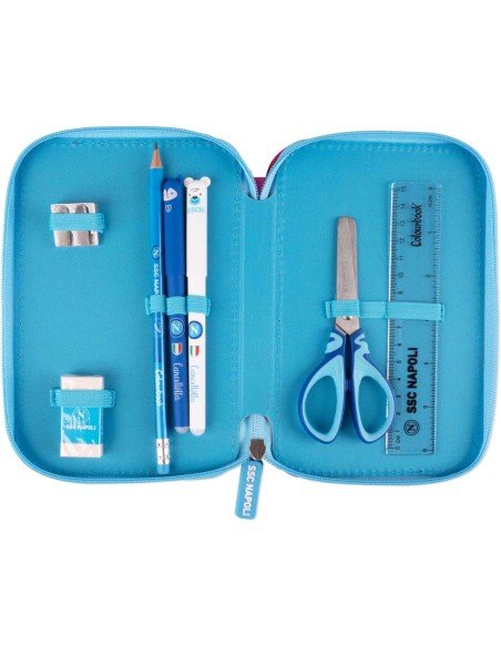 Astuccio 3 Zip Colourbook Napoli - Completo di 44 Accessori - Quiscuola