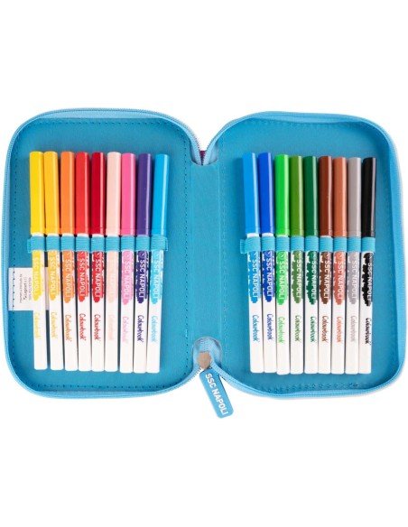 Astuccio 3 Zip Colourbook Napoli - Completo di 44 Accessori - Quiscuola