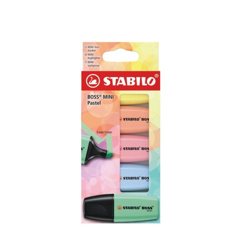 Stabilo Boss Mini Pastel 5 evidenziatori tascabili colori pastello