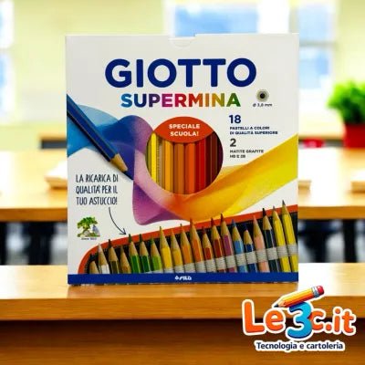 Pastelli Giotto Supermina – Confezioni da 12, 18, 24 e 36 Pezzi - Quiscuola